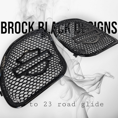 98 to 2024 Road Glide 3D shield speakers grill covers set