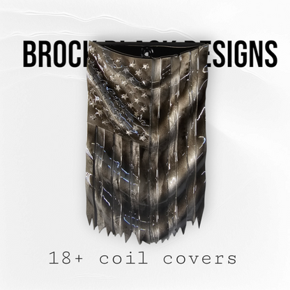 Draped American flag coil cover