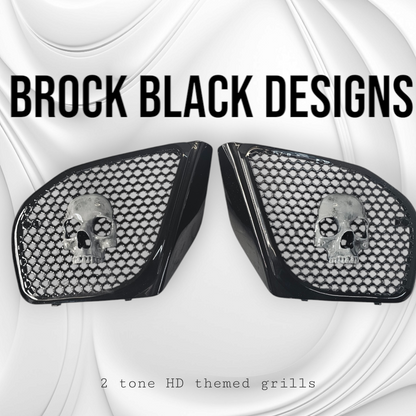 98-2024 Road Glide 3D Ancient Skull speakers grill covers set