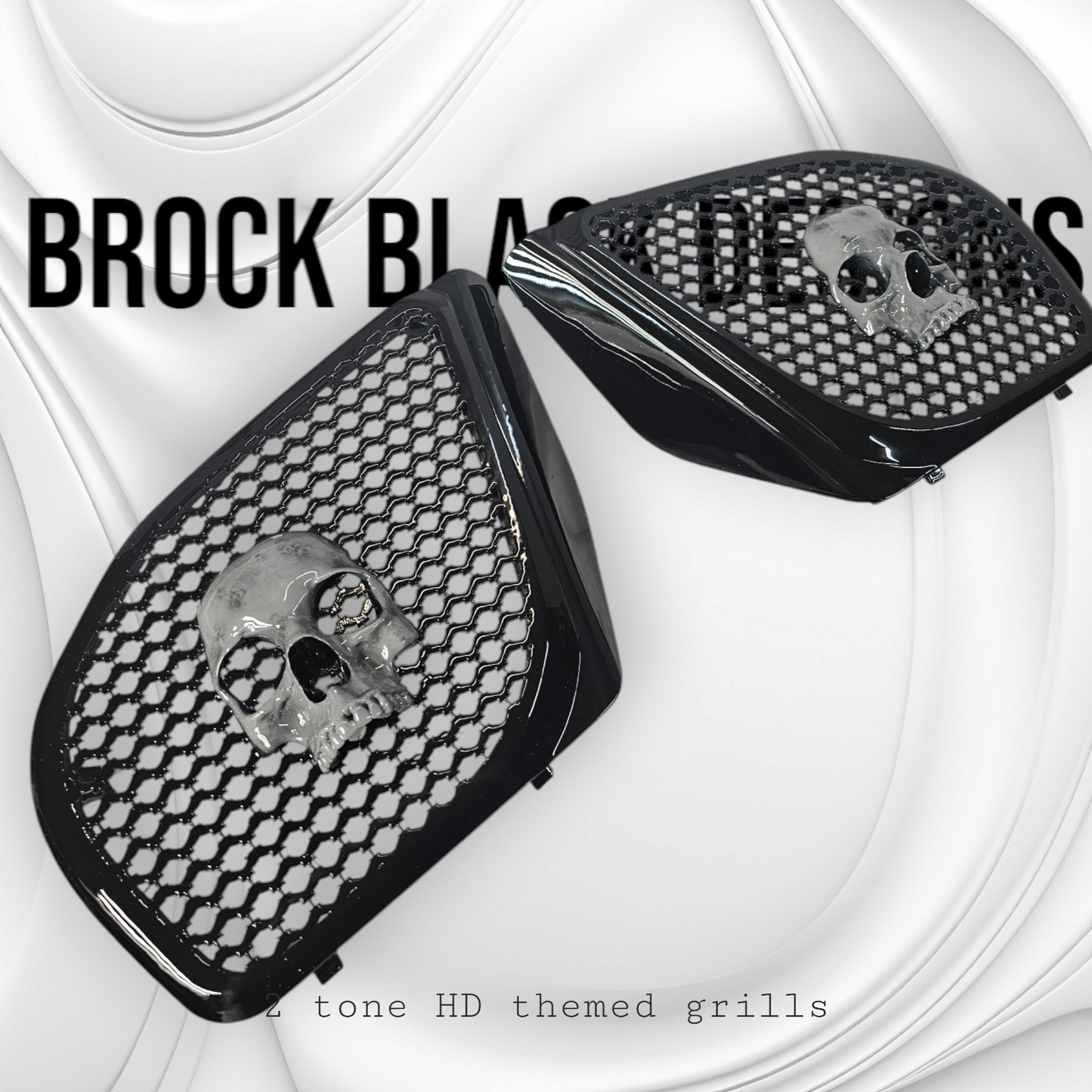 98-2024 Road Glide 3D Ancient Skull speakers grill covers set