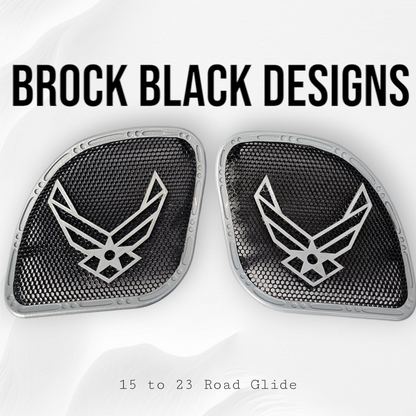 98-2024 Road Glide 3D Air Force speakers grill covers set