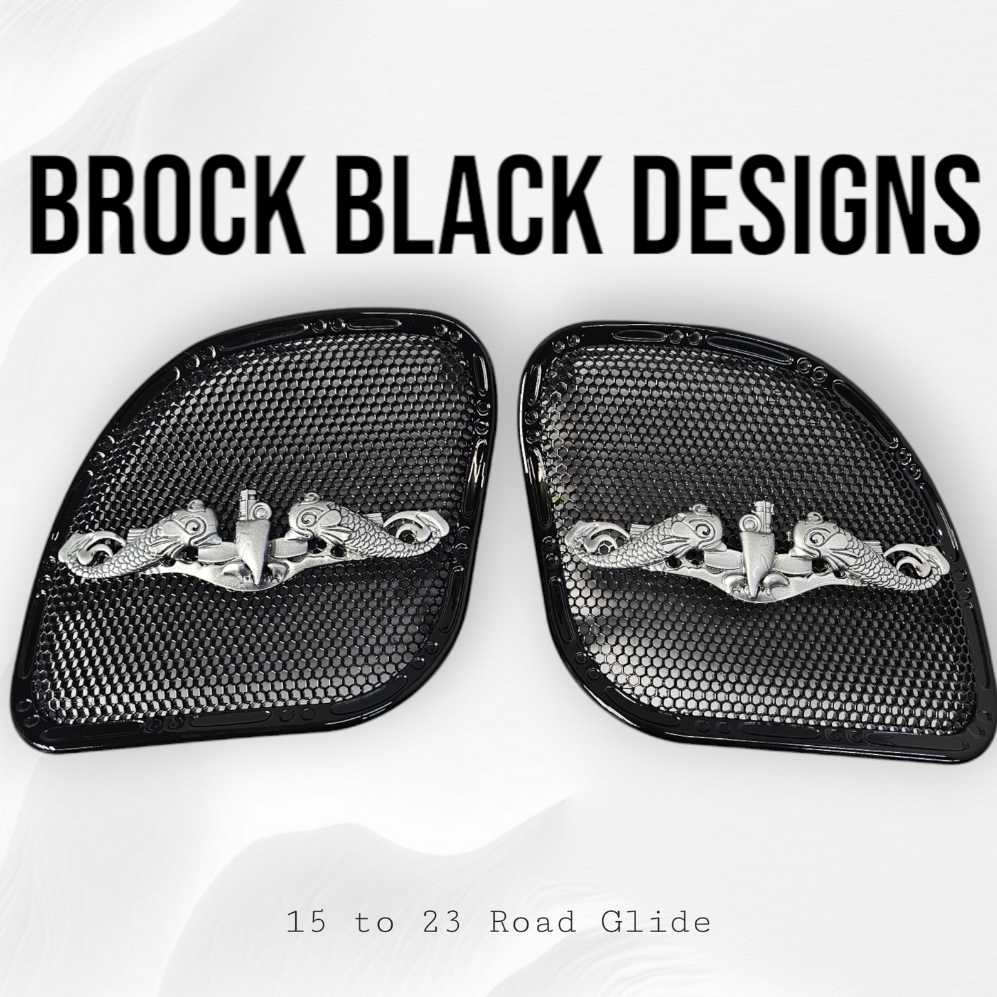 98-2025 Road Glide 3D Navy Enlisted Submarine Dolphins speakers grill covers set