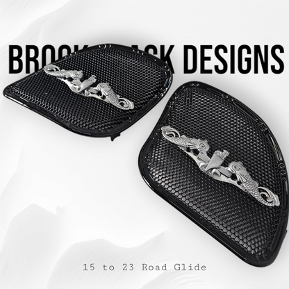 98-2025 Road Glide 3D Navy Enlisted Submarine Dolphins speakers grill covers set