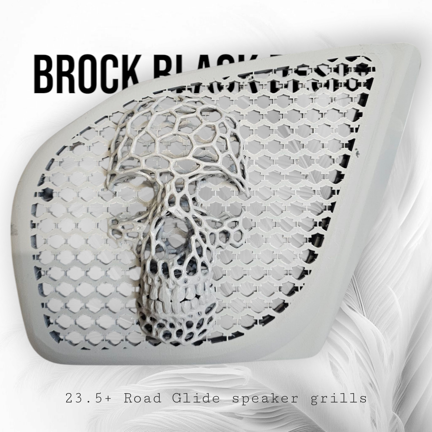 98-2024 Road Glide 3D webbed Skull speakers grill covers set