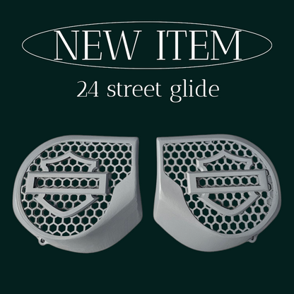 23.5+ Harley inner 3D shield speakers grill covers set