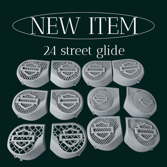23.5+ Harley inner 3D shield speakers grill covers set