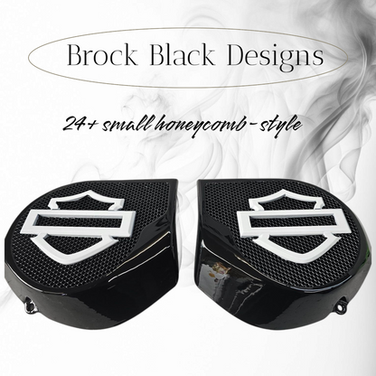 23.5+ Harley inner 3D shield speakers grill covers set
