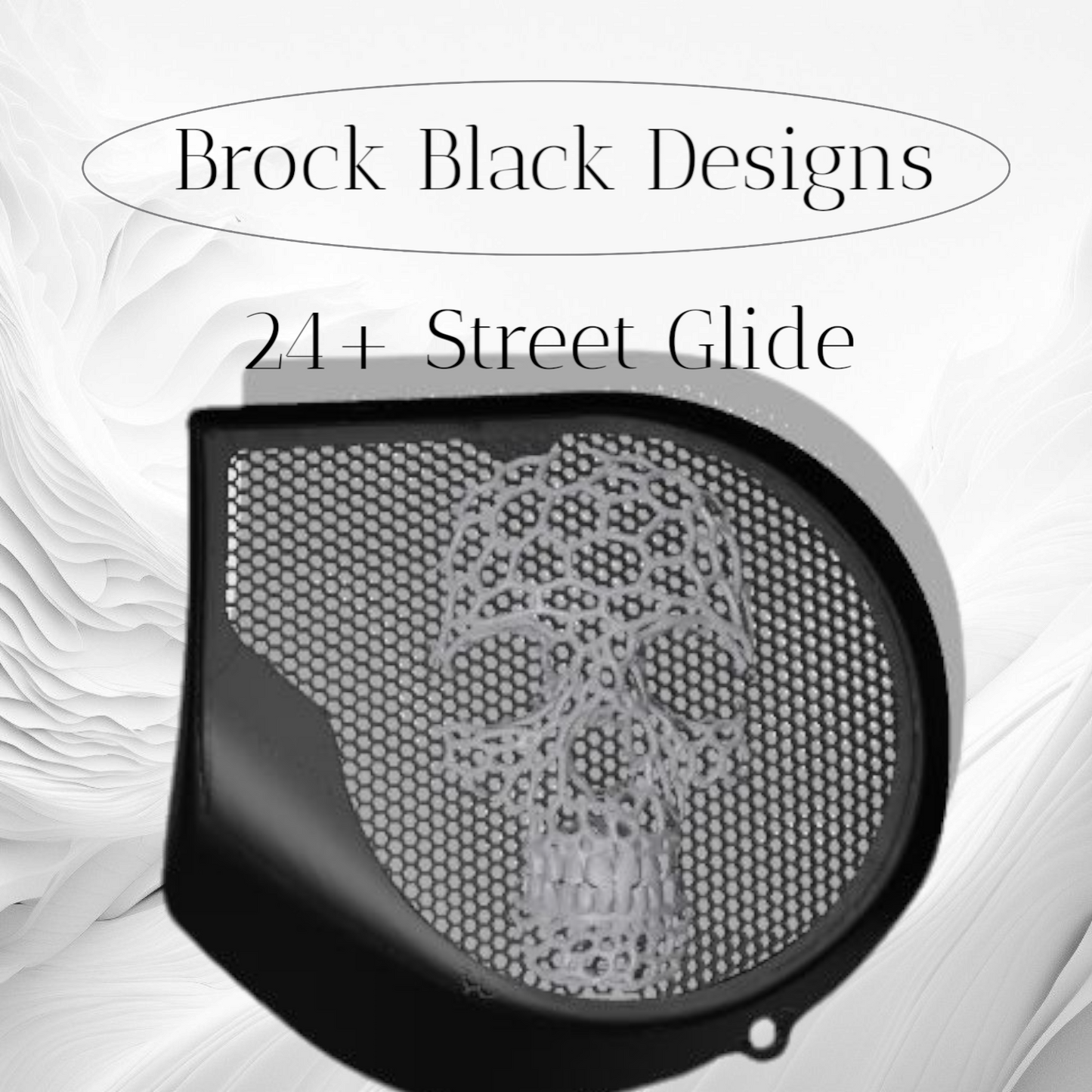 97-25+ Harley inner Touring 3D webbed skull speakers grill covers set