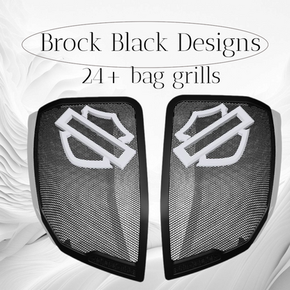 24+ Harley Davidson bag lid Speaker Grill Cover Guard shield theme
