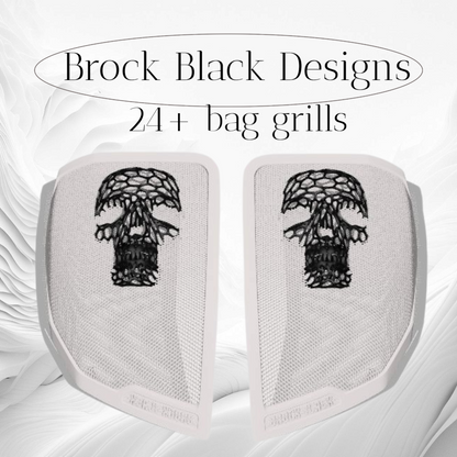 24+ Harley Davidson bag lid Speaker Grill Cover webbed skull