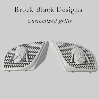 98 to 2024 Road Glide 3D Vader speakers grill covers set