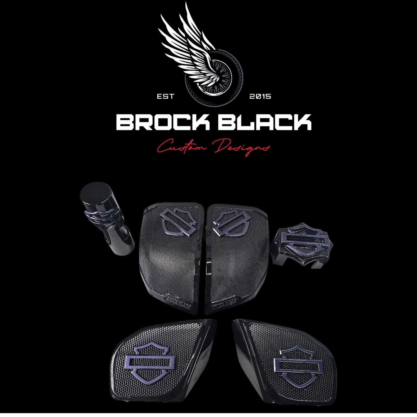 98 to 2024 Road Glide 3D shield speakers grill covers set