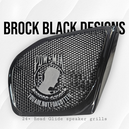 98-2024 Road Glide 3D POW MIA TRIBUTE speakers grill covers set