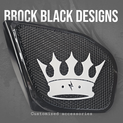 98 to 2024 Road Glide 3D crown speakers grill covers set