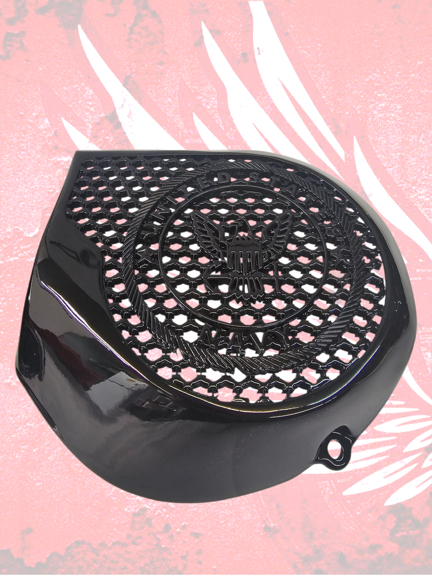 97-25+ Harley inner Touring 3D Navy speakers grill covers set