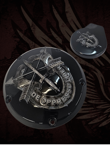 De Oppressor Liber derby cover and points cover