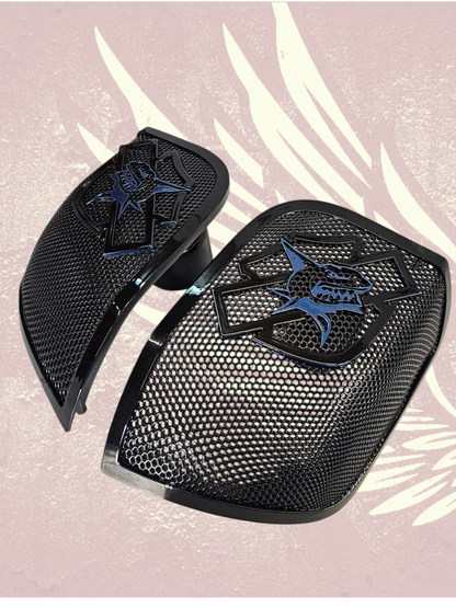14-24 Harley Davidson bag lid Speaker Grill Cover shark theme
