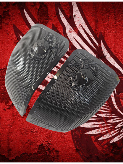 24+ Harley Davidson bag lid Speaker Grill Cover USMC