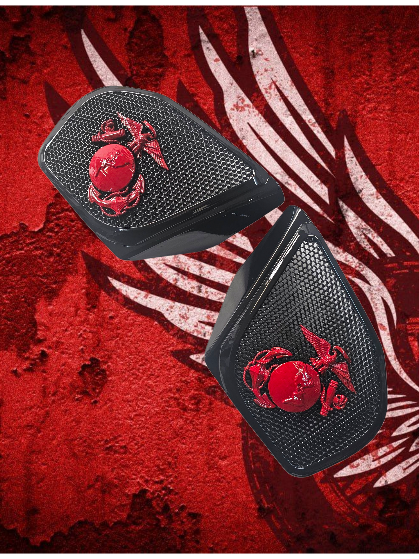98-2024 Road Glide 3D USMC speakers grill covers set