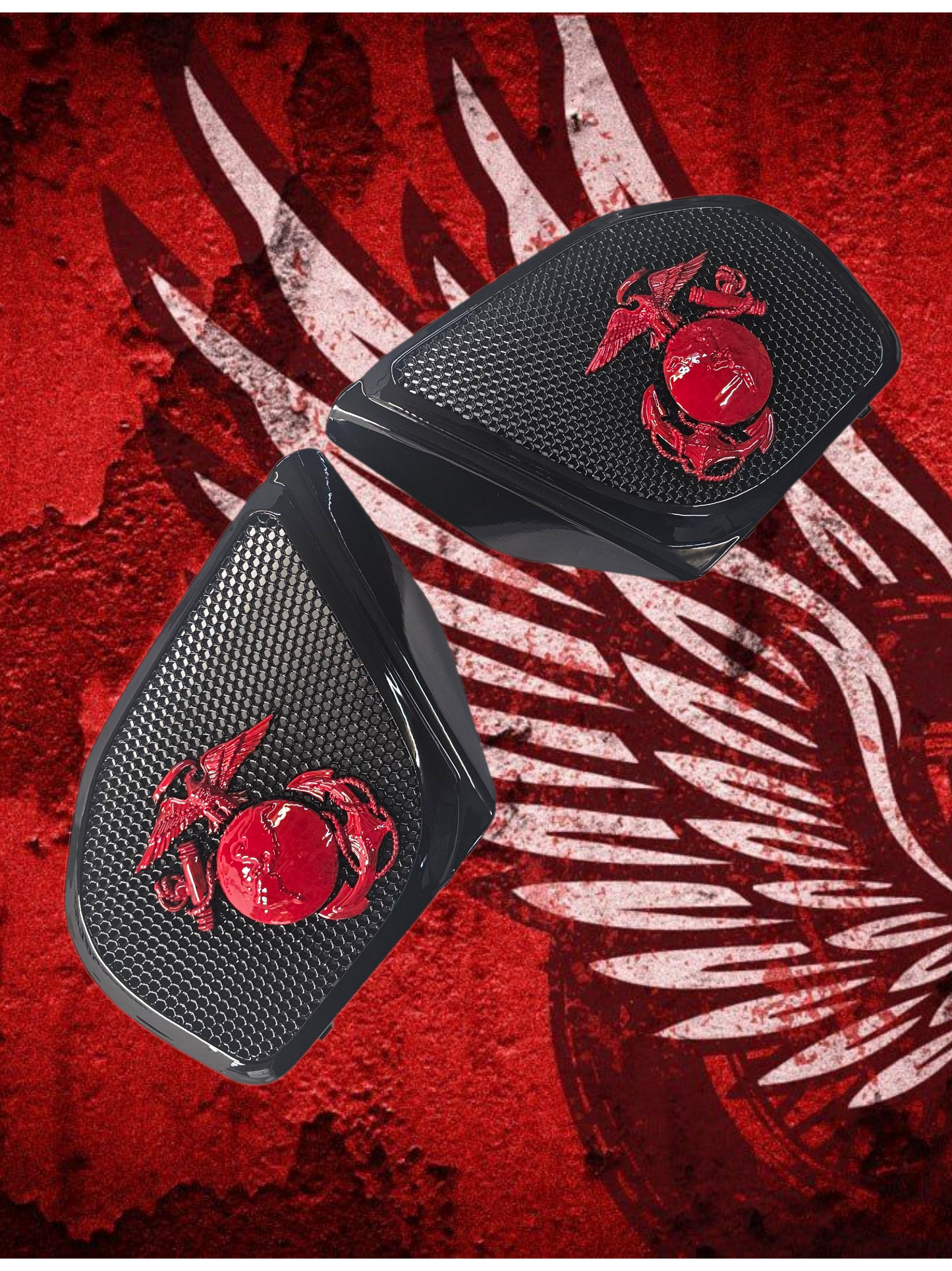 98-2024 Road Glide 3D USMC speakers grill covers set