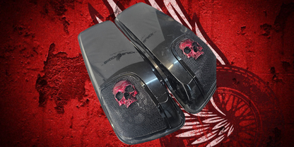 14-24 Harley Davidson bag lid Speaker Grill Cover Ancient Skull