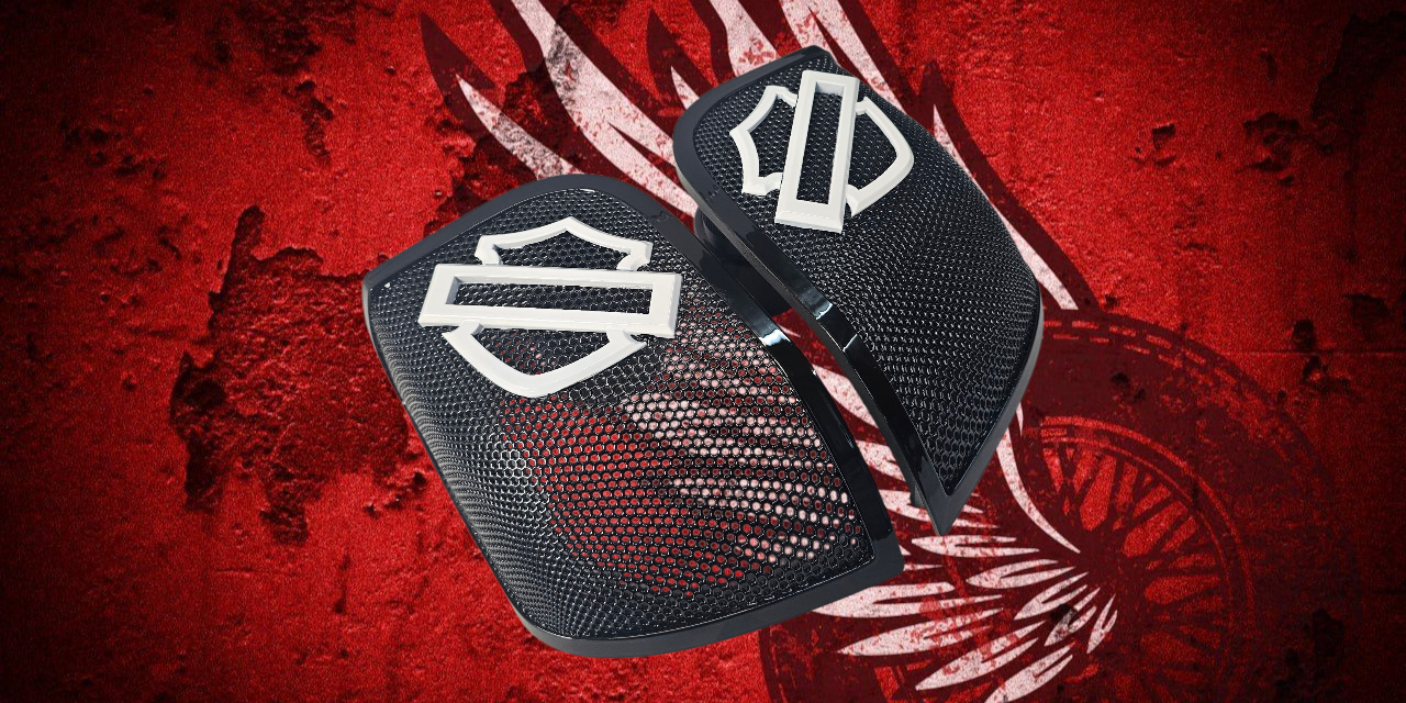 14-23 Harley Davidson bag lid Speaker Grill Cover Guard shield theme