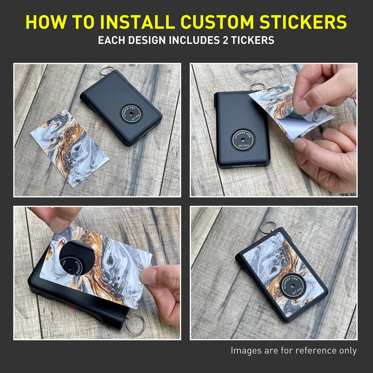 Safety Wallet With Personal Alarm Multi Functional Tool (Black Marble)