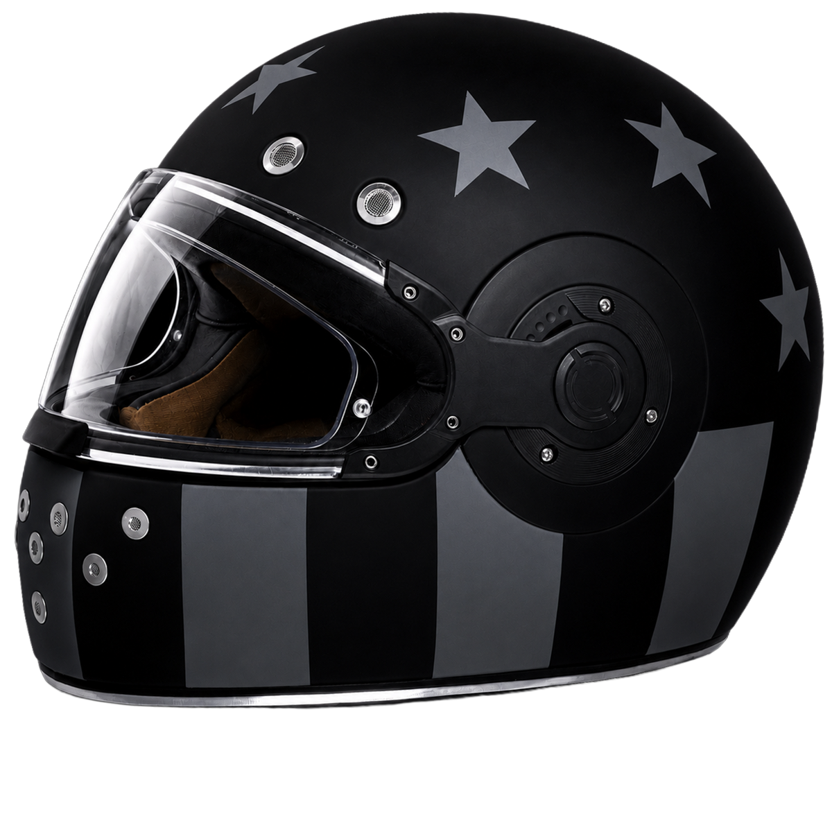 DOT Daytona Retro Full Face Motorcycle Helmet: Vintage Style for Men, Women, & Youth - W/ Captain America Stealth