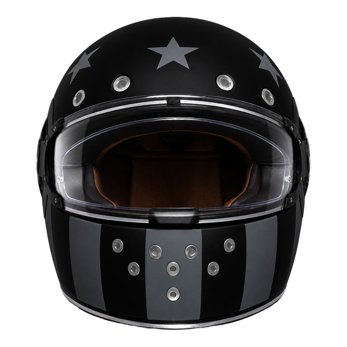 DOT Daytona Retro Full Face Motorcycle Helmet: Vintage Style for Men, Women, & Youth - W/ Captain America Stealth