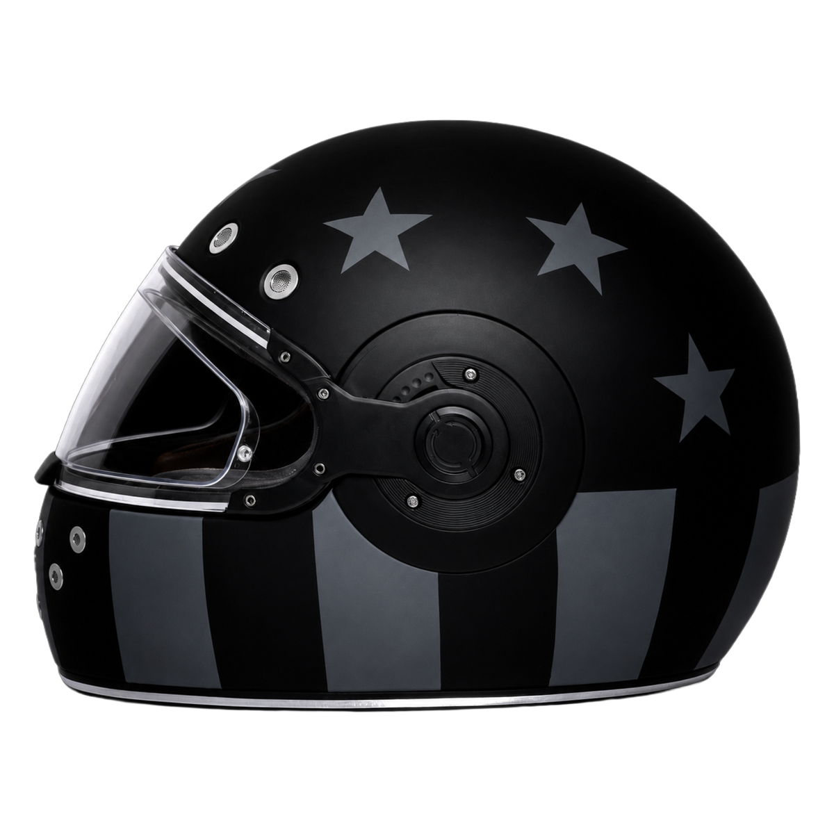 DOT Daytona Retro Full Face Motorcycle Helmet: Vintage Style for Men, Women, & Youth - W/ Captain America Stealth