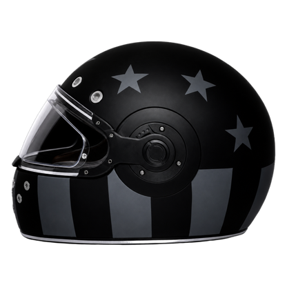 DOT Daytona Retro Full Face Motorcycle Helmet: Vintage Style for Men, Women, & Youth - W/ Captain America Stealth