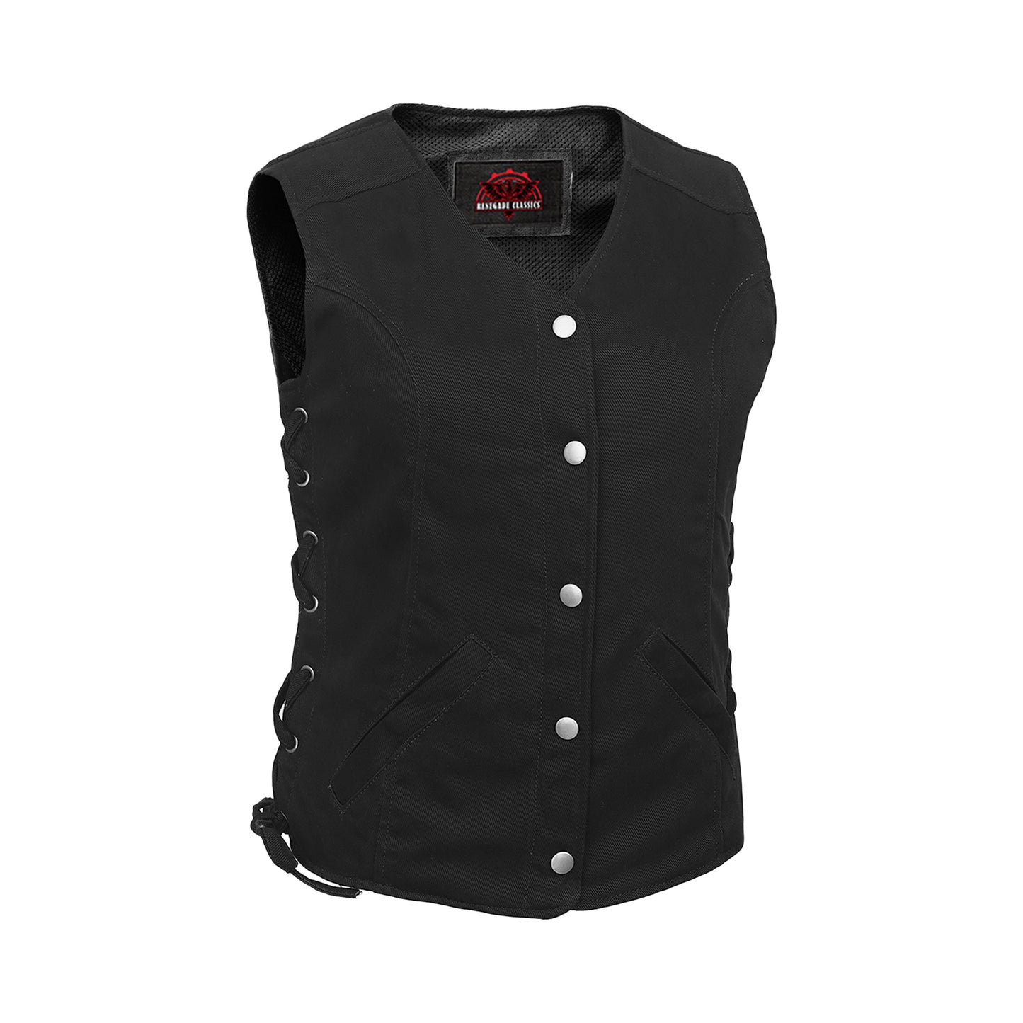 Women's Denim Longer Body ¾ Vest - Side Laces