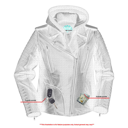 Rush Charm Women's Premium Cowhide Moto Jacket