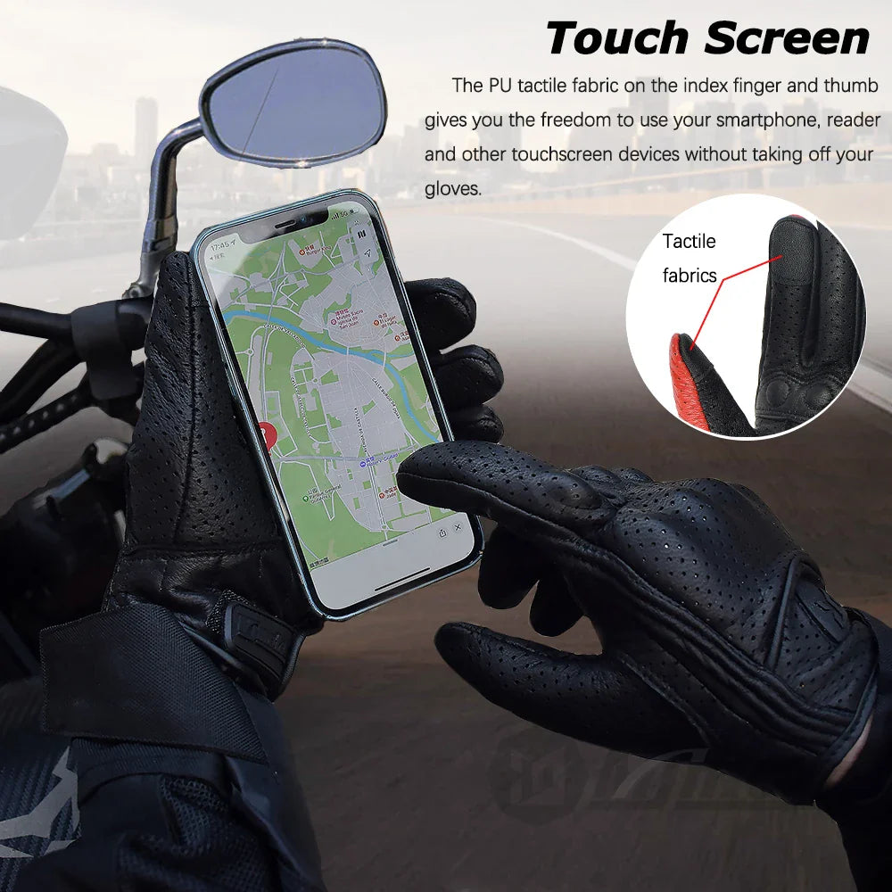 Leather Gloves Retro Biker