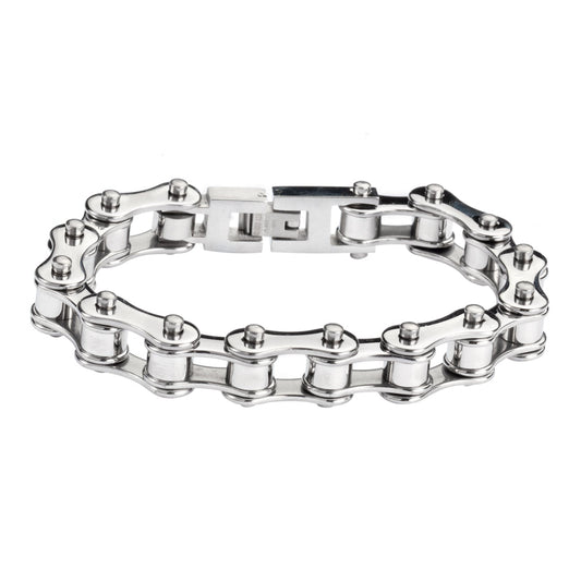 SK1123 Original Stainless Steel Bike Chain Bracelet - 1/2" Wide