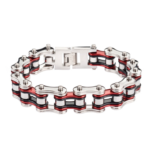 SK1220 Tri-Color Silver Candy Red Black Bracelet
