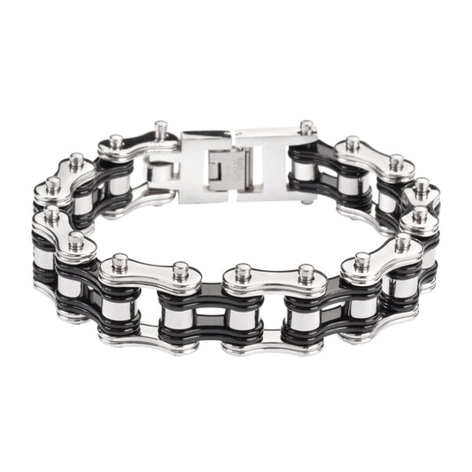 SK1250 Two Tone Silver Black Bracelet