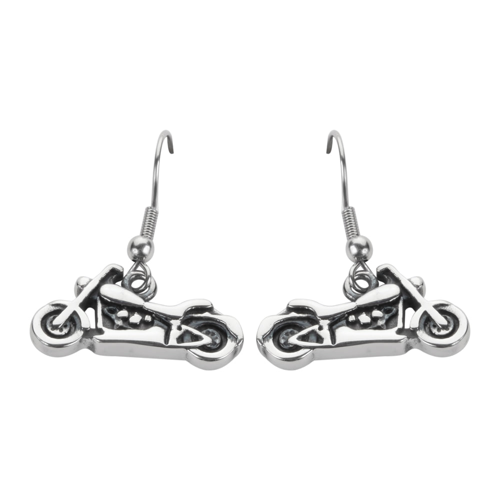 SK1637  Motorcycle French Wire Small Earrings Stainless Steel Motorcycle Biker Jewelry