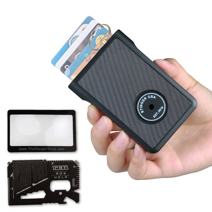 Safety Wallet With Personal Alarm Multi Functional Tool (Green Marble)