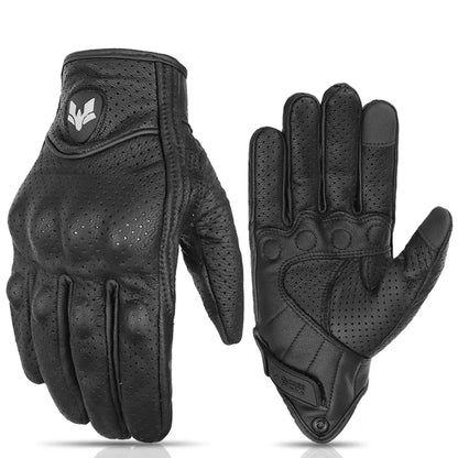 Vintage Real Leather Breathable Touch Screen Gloves