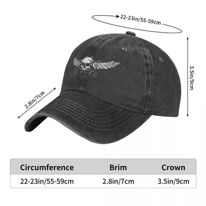 Guitar Rock Multicolor Skull Wing Baseball Caps