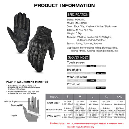Leather Gloves Retro Biker