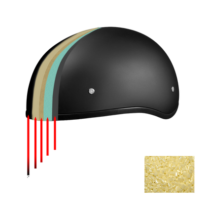 DOT Approved Daytona Motorcycle Half Face Helmet - Skull Cap Graphics for Men & Women, Scooters, ATVs, UTVs & Choppers - W/  Pistons Skull