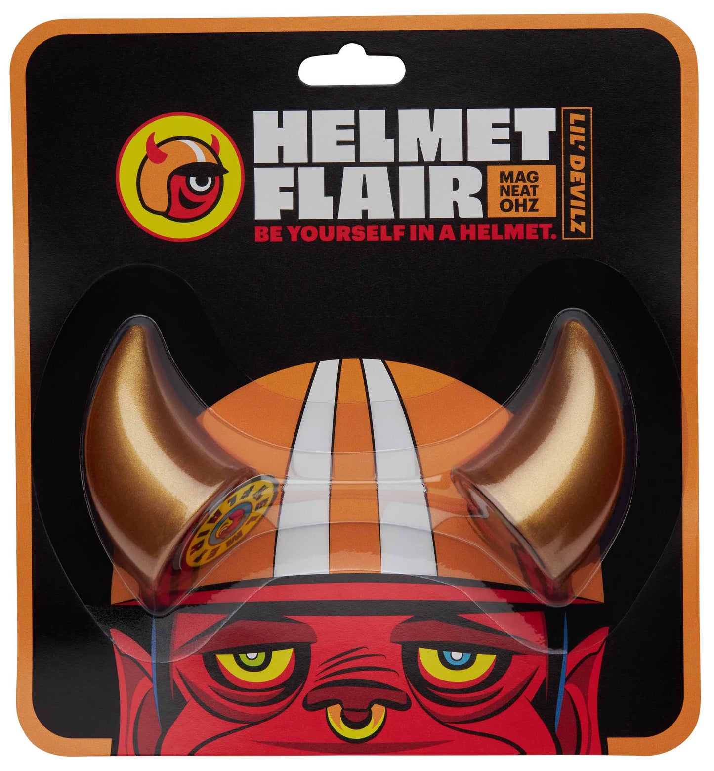 MagNeatOhz: Small Gold Devil Horns for Helmet