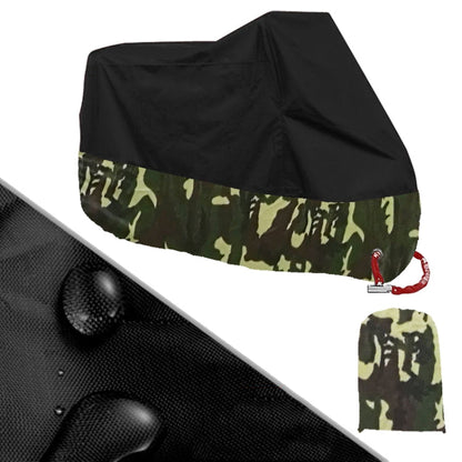 190T Motorcycle Rain Covers Dustproof Rain UV Resistant Dust Prevention Covers, Size: XXXL(Black Camouflage)