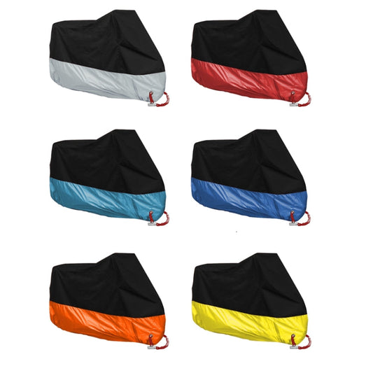 190T Motorcycle Rain Covers Dustproof Rain UV Resistant Dust Prevention Covers, Size: XXXL(Black and Silver)