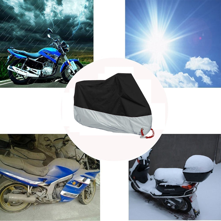 190T Motorcycle Rain Covers Dustproof Rain UV Resistant Dust Prevention Covers, Size: M(Black and Fluorescence Green)