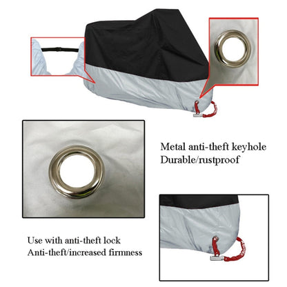 190T Motorcycle Rain Covers Dustproof Rain UV Resistant Dust Prevention Covers, Size: XL(Black and Light Blue)