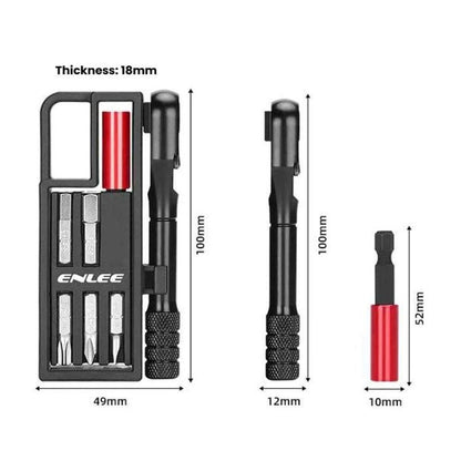 ENLEE EN56 12pcs Bike Ratchet Wrench Set Multifunctional Portable Bicycle Repair Tool Kit, EN56 12pcs