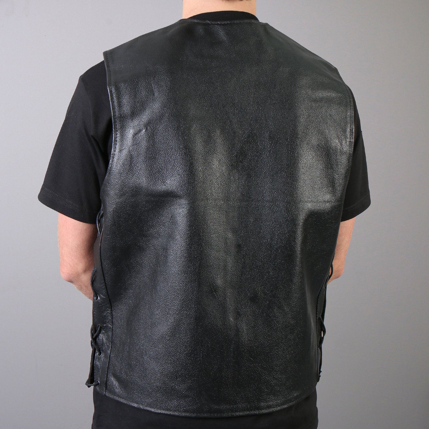 Hot Leathers VSM1023 Men's Black 'Conceal and Carry Leather Vest